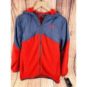 Under Armour Boys Youth Jacket North Rim Microfleece with Hood RED ColdGear‎ YXL